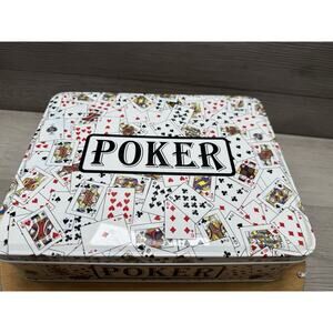 VTG PLAY PROFESSIONAL POKER by Jax Cards Set in White Tin